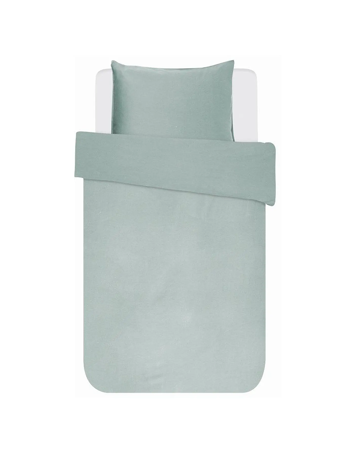 ESSENZA | Satin Bettwäsche Minte 70x90cm / 140x200cm Grey | türkis